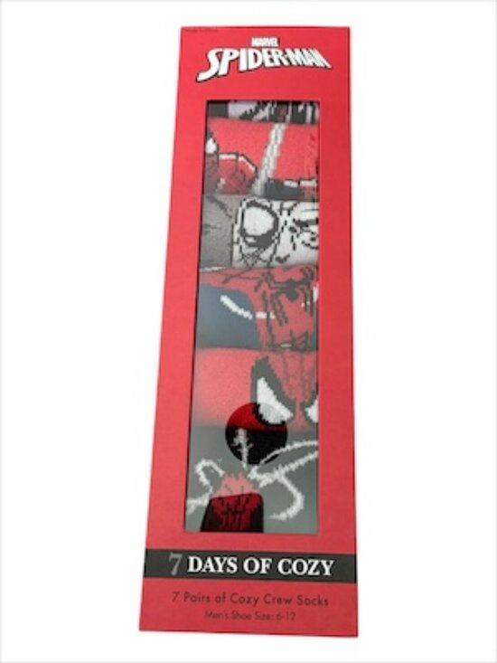 Marvel Spiderman Other - Marvel Spiderman socks set of 7pair days of cozy men's size 6-12 new